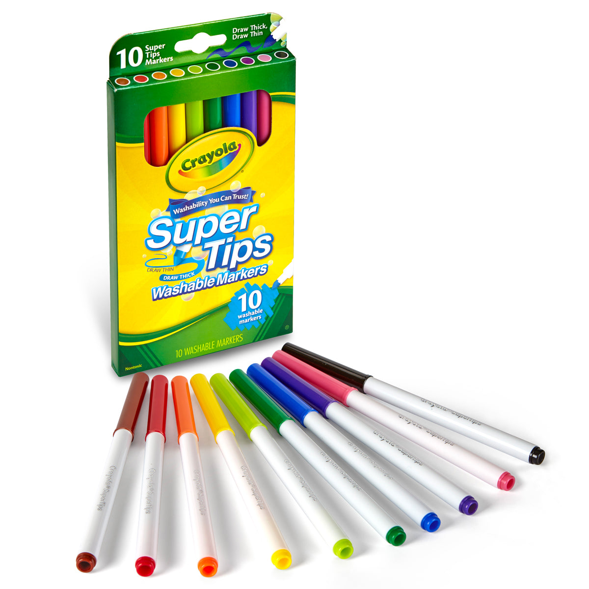 CRAYOLA FELT PENS SUPER WASHABLE PK 10