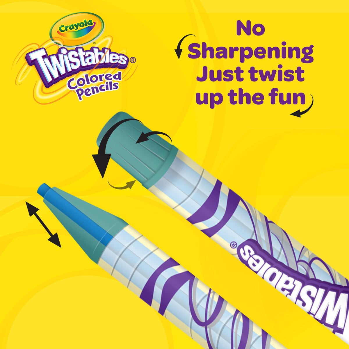 CRAYOLA TWISTABLE COLOURED PENCILS PK 12
