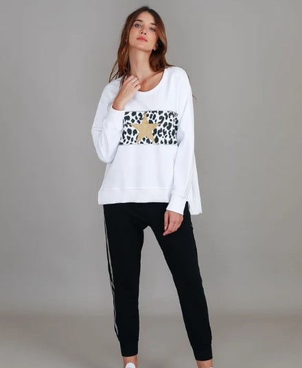 3rd STORY KERRIE LEOPARD BAND SWEATER [SZ:XS]