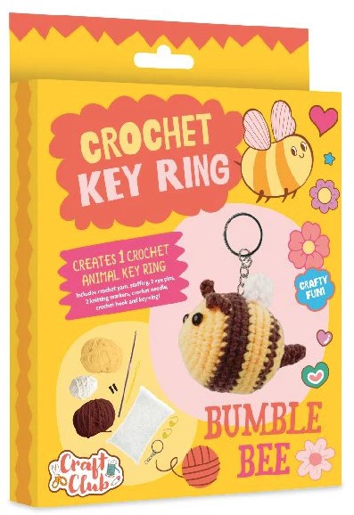 CRAFT CLUB CROCHET KEYRING BUMBLEBEE