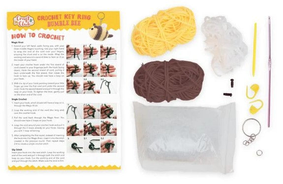 CRAFT CLUB CROCHET KEYRING BUMBLEBEE