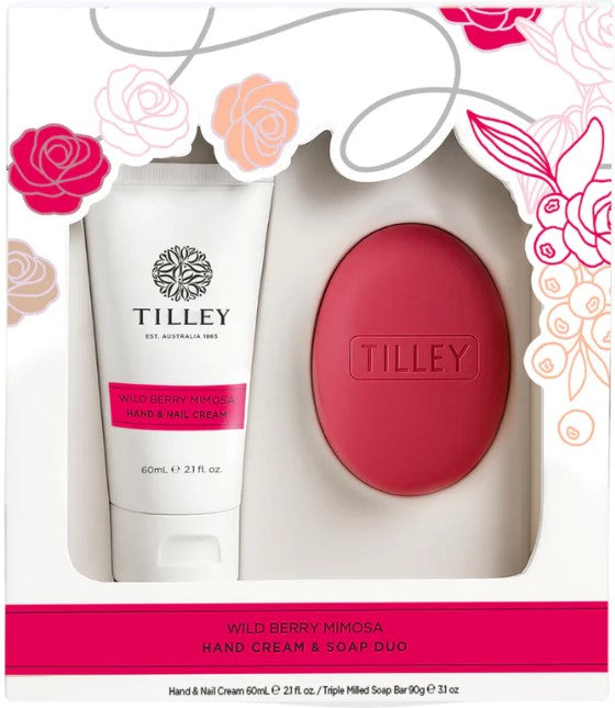 TILLEY WILD BERRY MIMOSA GIFT SET - HAND CREAM 60ml & SOAP 90g