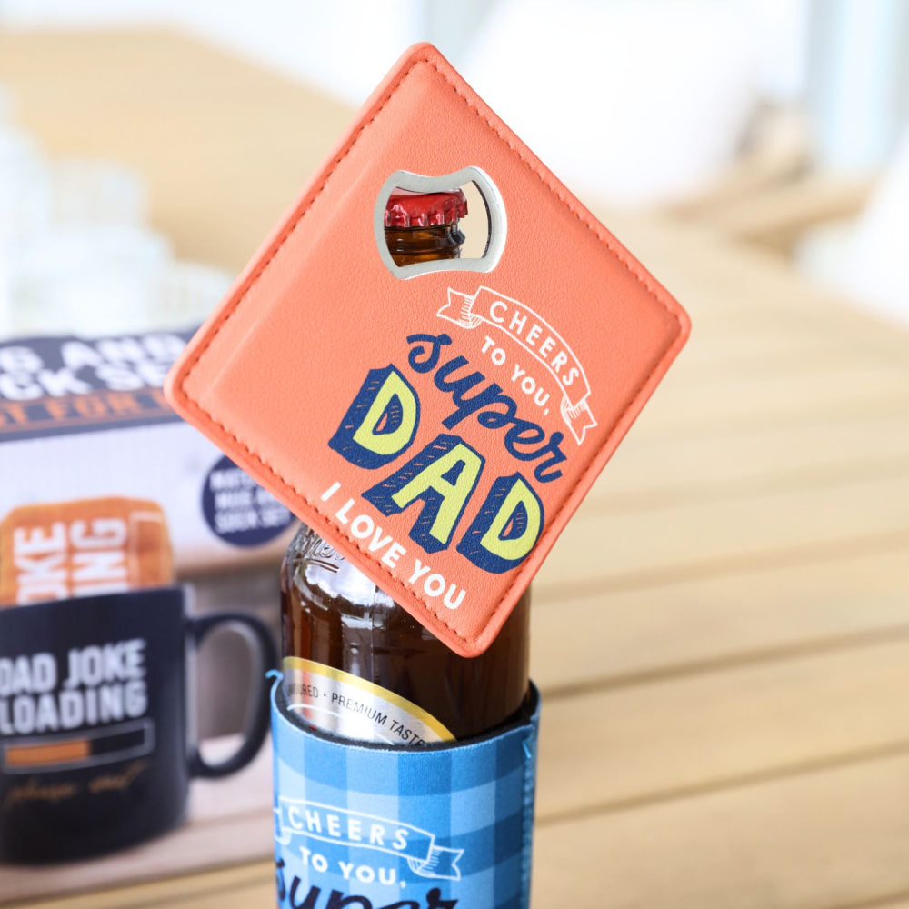 BOTTLE OPENER COASTER SUPER DAD