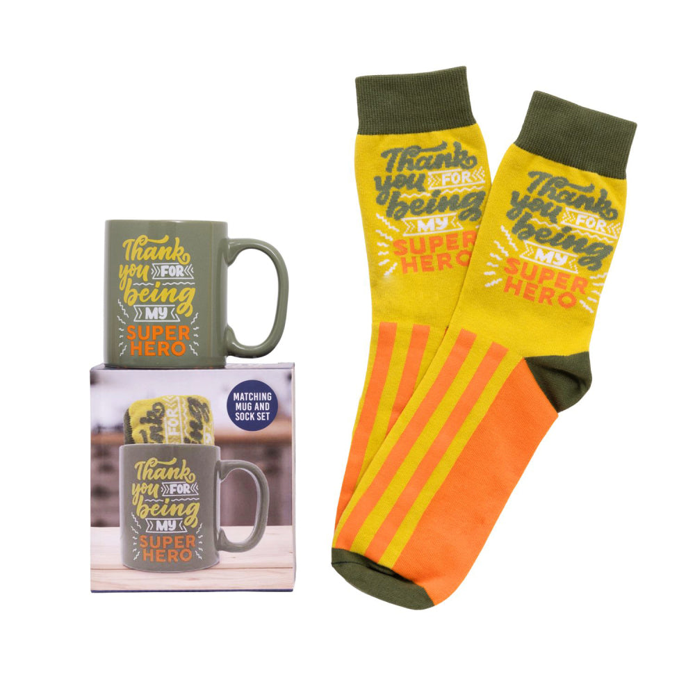 MUG & SOCK SET SUPER HERO