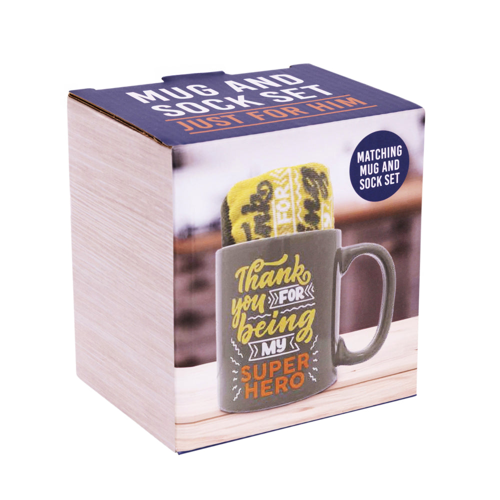 MUG & SOCK SET SUPER HERO