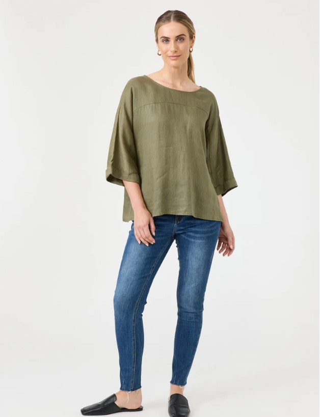 EB & IVE STUDIO RELAXED TOP ONE SIZE [CL:KHAKI]