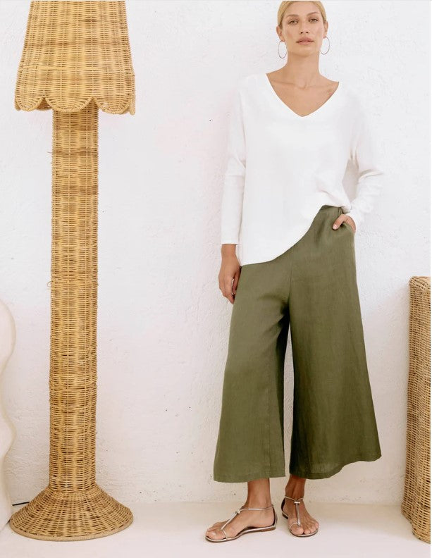 EB & IVE STUDIO CROP PANT [SZ:SMALL CL:KHAKI]