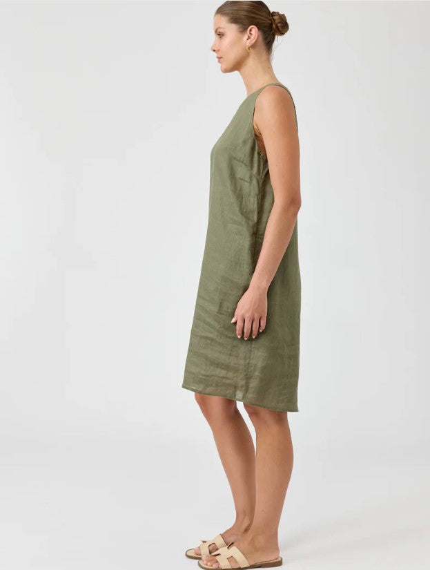 EB & IVE STUDIO MIDI DRESS [SZ:SMALL CL:KHAKI]