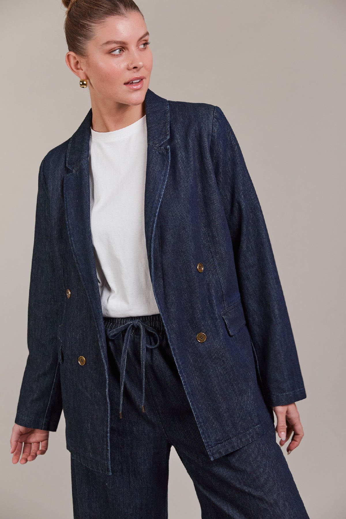 EB & IVE PEPI DENIM BLAZER OXFORD [SZ:SMALL]