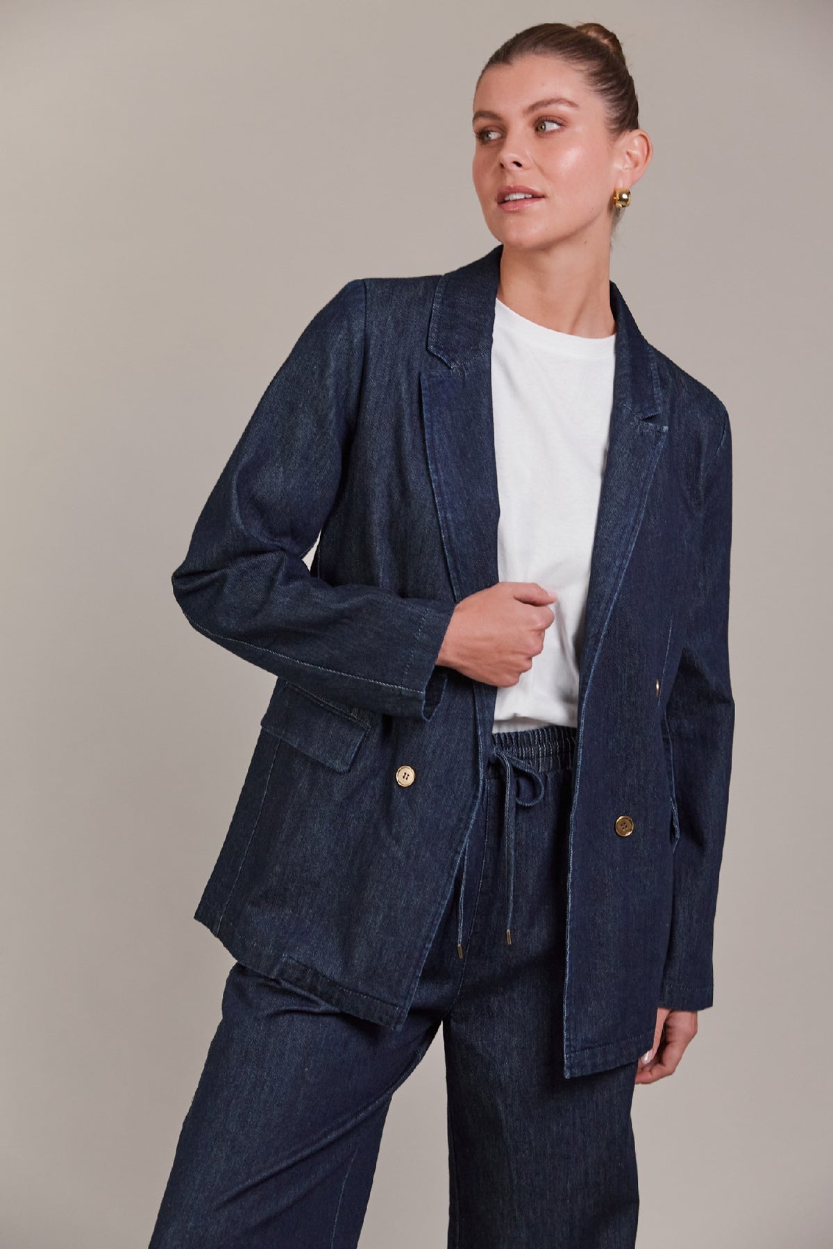 EB & IVE PEPI DENIM BLAZER OXFORD [SZ:SMALL]