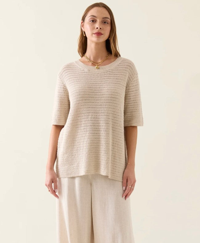 ISLE OF MINE SYLVIE KNIT TSHIRT [SZ:XSMALL CL:CANVAS]