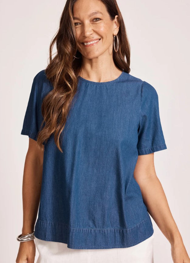 EB & IVE MELENIA DENIM TOP [SZ:SMALL CL:INDIGO]