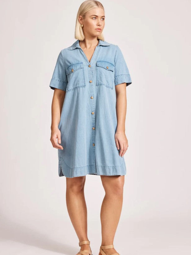 EB & IVE MELENIA DENIM SHIRT DRESS [SZ:SMALL CL:DENIM]