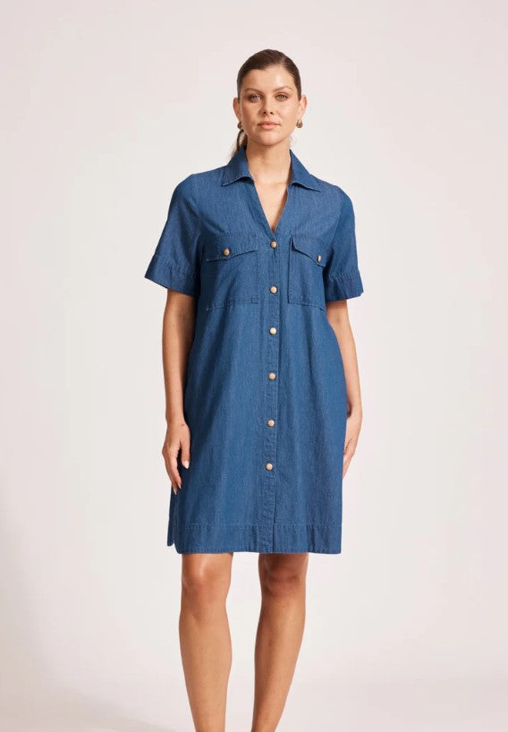 EB & IVE MELENIA DENIM SHIRT DRESS [SZ:MEDIUM CL:INDIGO]