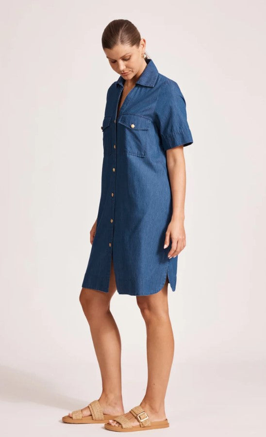 EB & IVE MELENIA DENIM SHIRT DRESS [SZ:MEDIUM CL:INDIGO]