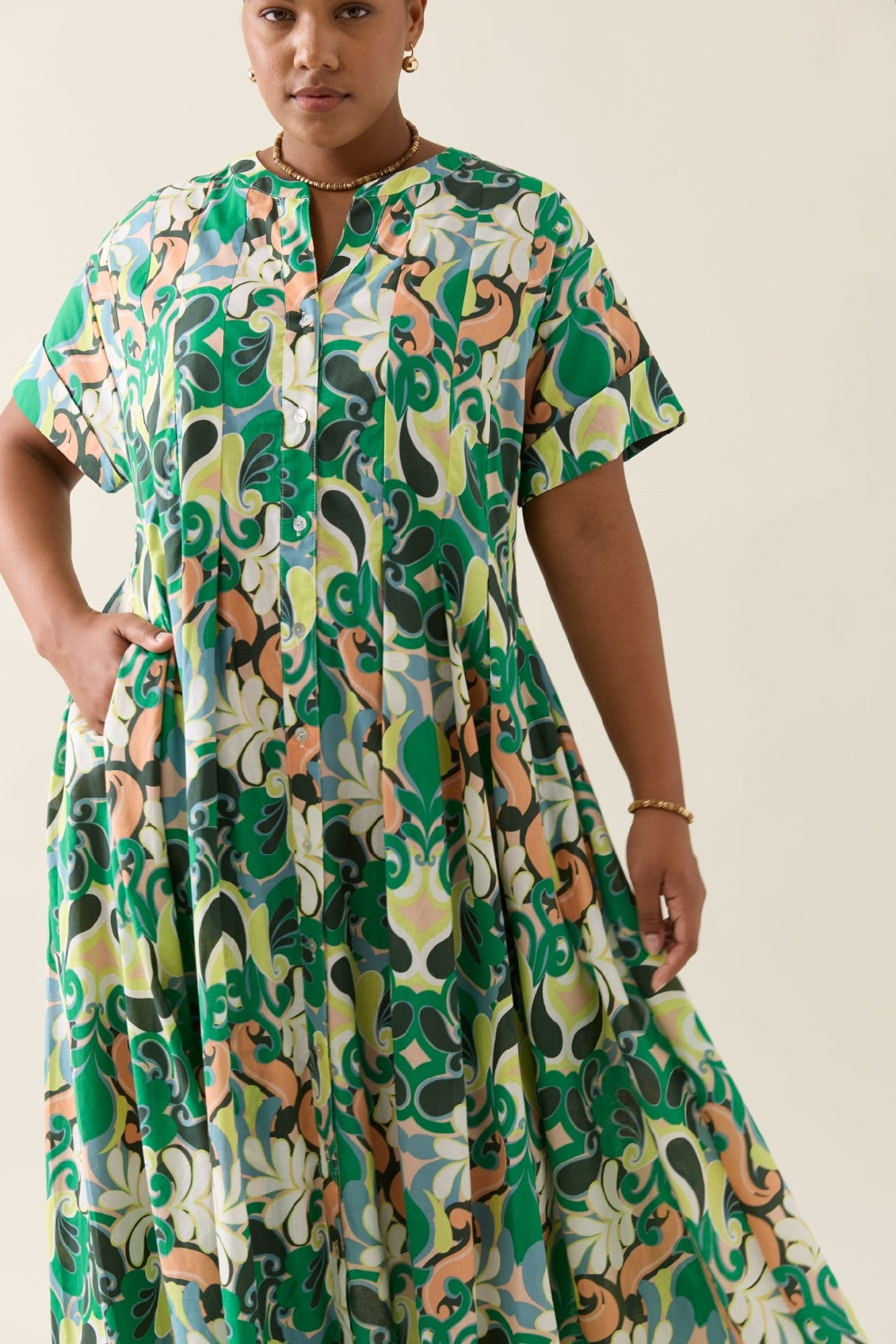 ISLE OF MINE AURORA PLEAT MAXI DRESS PAISLEY [SZ:SMALL]