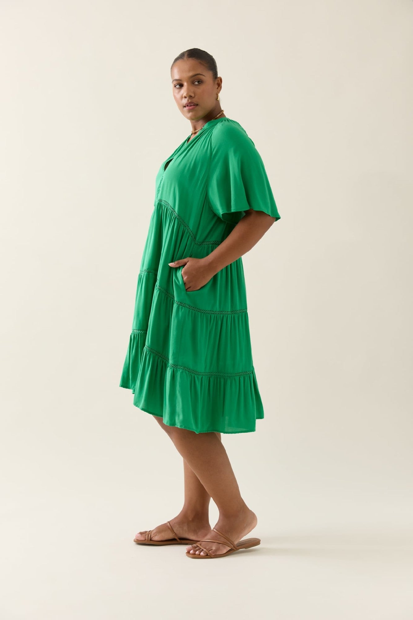 ISLE OF MINE OLINE DRESS [SZ:XSMALL CL:GREEN]
