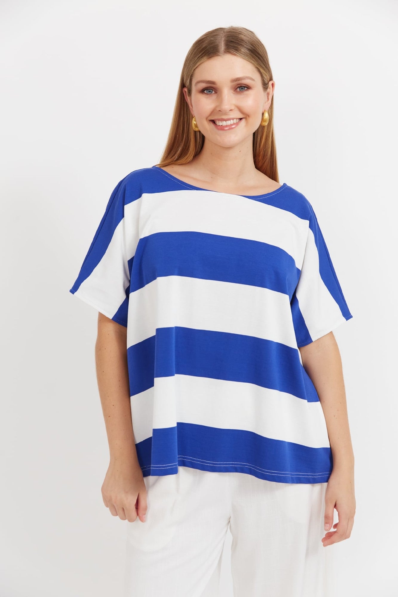 HAVEN JARDIN STRIPE T SHIRT ONE SIZE [CL:AZUL]