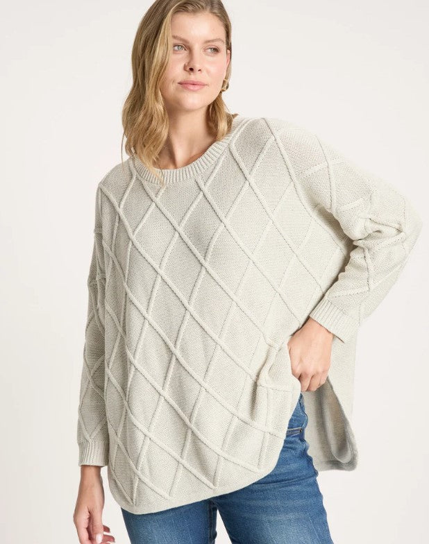 EB & IVE LIORA RELAXED JUMPER [CL:BISQUE]