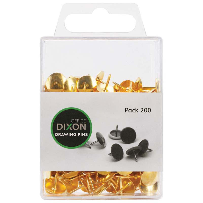 DRAWING PINS DIXON NO3 BRASS COL PK200